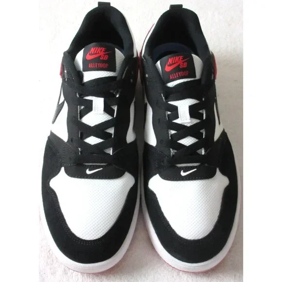 Nike Men's SB Alleyoop Classic Skate Shoes White Black University Red Sizes NIB - Picture 3 of 5